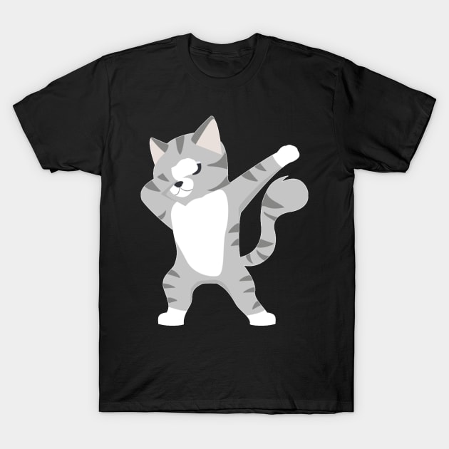 Dabbing Cat Cute Funny Dabbing Cats Lovers For Girls Kids T-Shirt by Activate